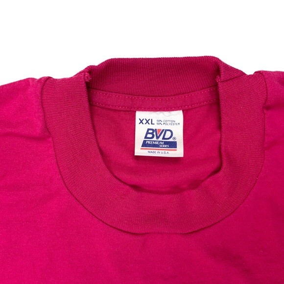 BVD Plain Blank Pocket Shirt Fuschia Single Stitch - Picture 4 of 6